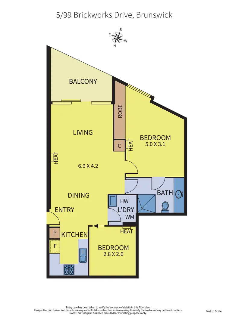 Floorplan of Homely apartment listing, 5/99 Brickworks Drive, Brunswick VIC 3056