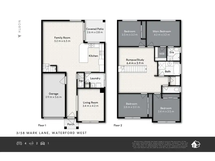 Floorplan of Homely townhouse listing, 3/58 Mark Lane, Waterford West QLD 4133