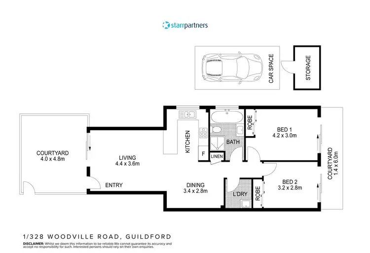 Floorplan of Homely unit listing, 1/328 Woodville Road, Guildford NSW 2161