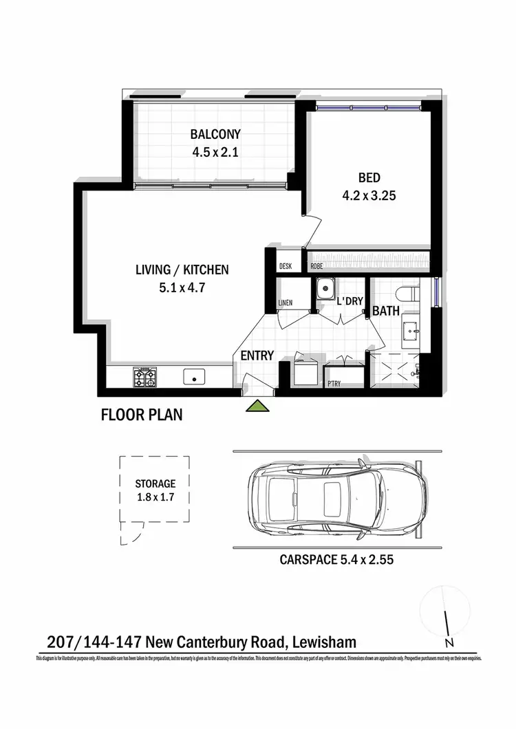 Floorplan of Homely apartment listing, 207/147 New Canterbury Road, Lewisham NSW 2049