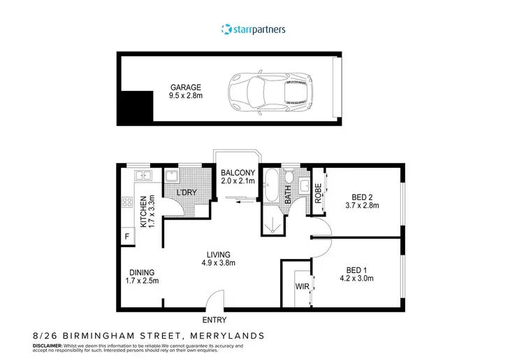 Floorplan of Homely unit listing, 8/26-28 Birmingham Street, Merrylands NSW 2160