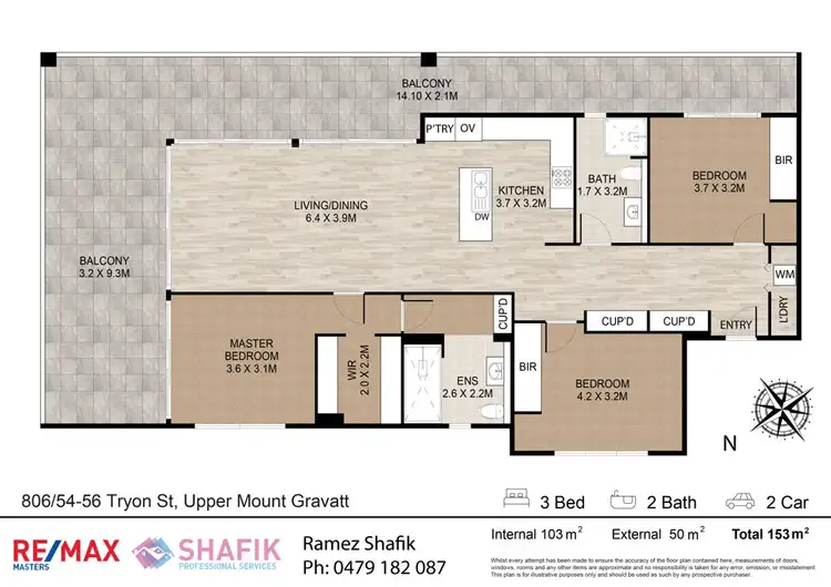 Floorplan of Homely apartment listing, 806/54 Tryon Street, Upper Mount Gravatt QLD 4122