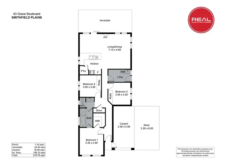 Floorplan of Homely house listing, 43 Grace Boulevard, Smithfield Plains SA 5114