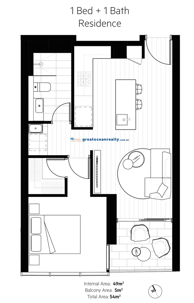 Floorplan of Homely apartment listing, 14208/5 THE DARLING AVENUE AVENUE, Broadbeach QLD 4218