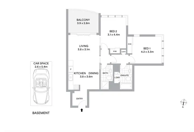 Floorplan of Homely unit listing, 3335/23 Ferny Avenue, Surfers Paradise QLD 4217