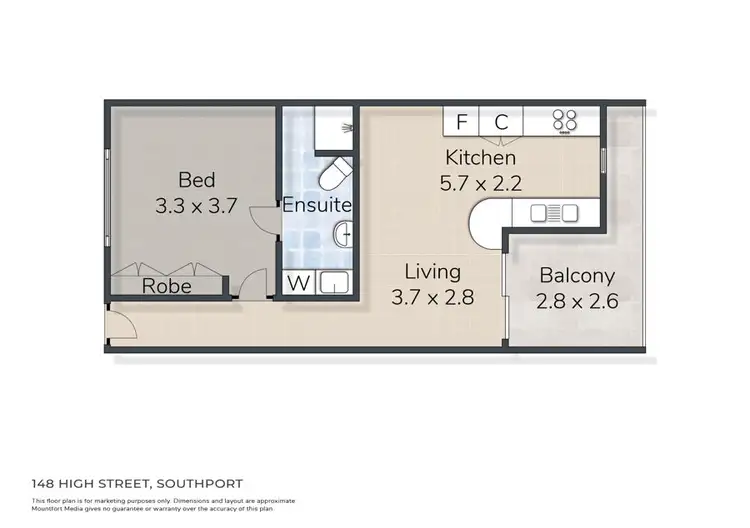 Floorplan of Homely unit listing, 12/148 High Street, Southport QLD 4215