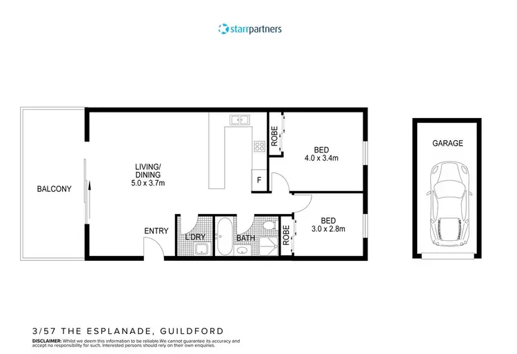 Floorplan of Homely unit listing, 3/57-61 The Esplanade, Guildford NSW 2161