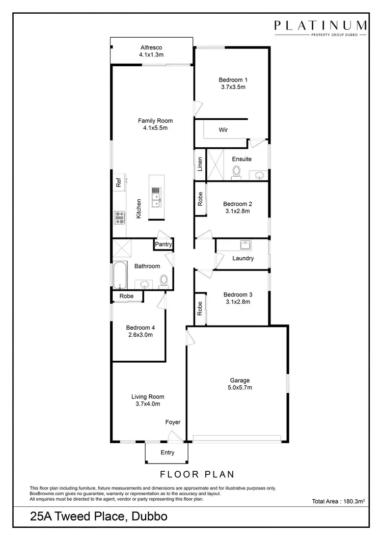 Floorplan of Homely house listing, 25A Tweed Place, Dubbo NSW 2830