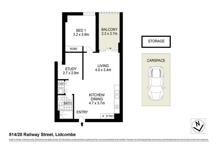 Floorplan of Homely apartment listing, 814/20 Railway Street, Lidcombe NSW 2141
