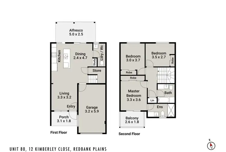 Floorplan of Homely townhouse listing, 80/12 Kimberley Close, Redbank Plains QLD 4301