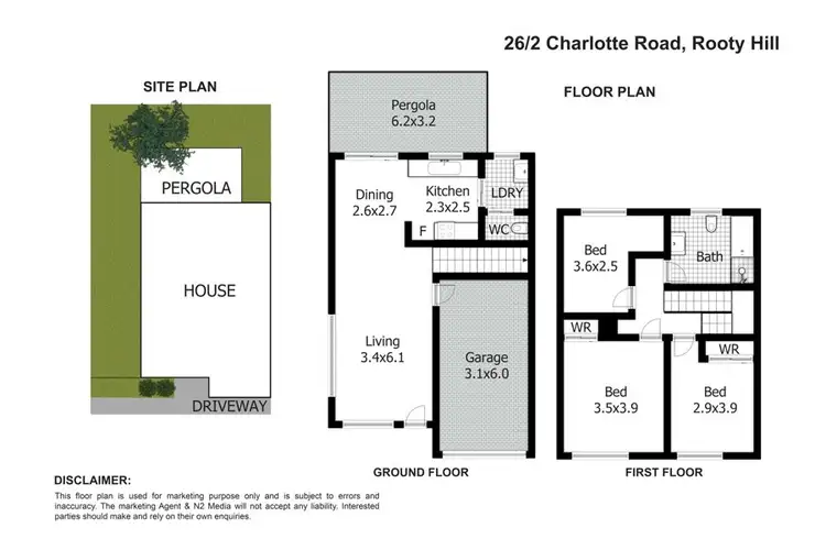 Floorplan of Homely townhouse listing, 26/2 Charlotte Road, Rooty Hill NSW 2766