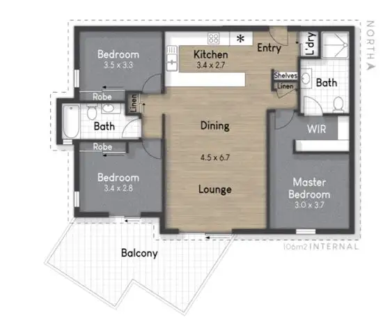 Floorplan of Homely apartment listing, 2403/111 Lindfield Road, Helensvale QLD 4212
