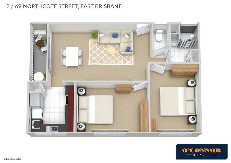 Floorplan of Homely unit listing, 2.69 NORTHCOTE STREET, East Brisbane QLD 4169