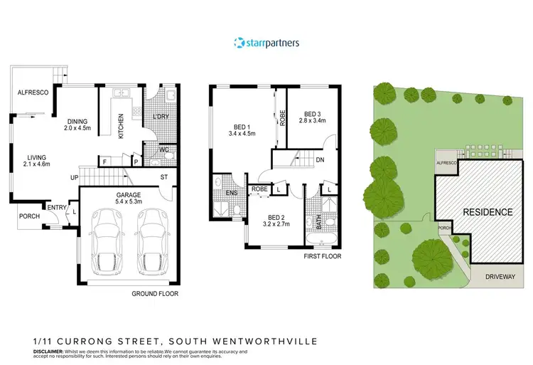 Floorplan of Homely townhouse listing, 1/11-15 Currong Street, South Wentworthville NSW 2145