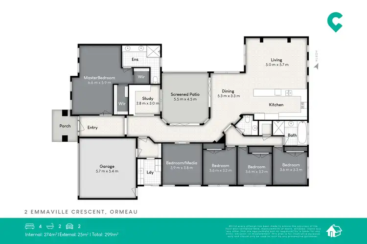 Floorplan of Homely house listing, 2 Emmaville Crescent, Ormeau QLD 4208