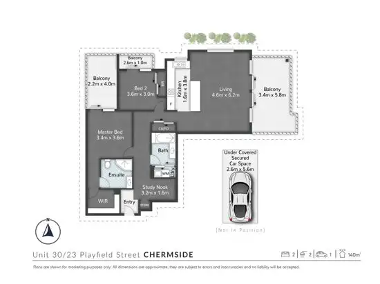 Floorplan of Homely apartment listing, 30/23 Playfield Street, Chermside QLD 4032