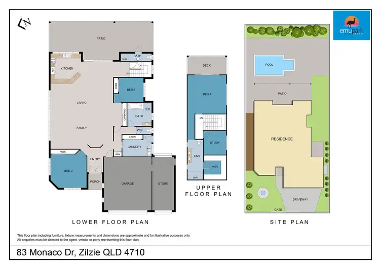 Floorplan of Homely house listing, 83 Monaco Drive, Zilzie QLD 4710