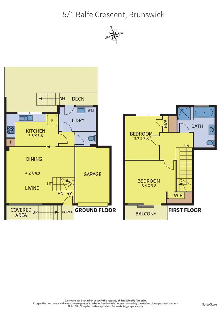 Floorplan of Homely townhouse listing, 5/1 Balfe Crescent, Brunswick West VIC 3055