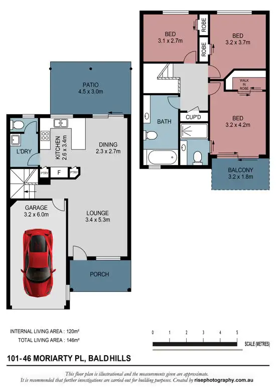 Floorplan of Homely townhouse listing, 101/46 Moriarty place, Bald Hills QLD 4036