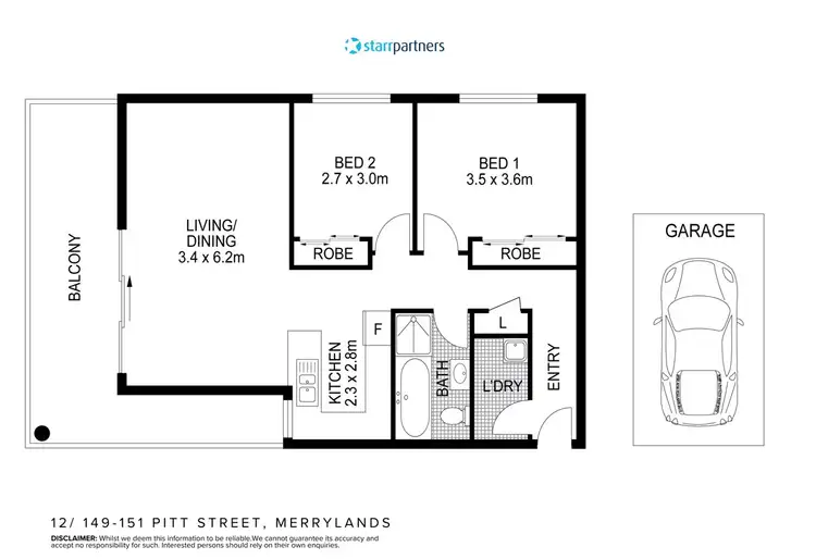 Floorplan of Homely unit listing, 12/149-151 Pitt Street, Merrylands NSW 2160