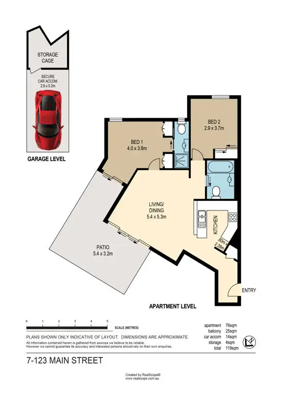 Floorplan of Homely unit listing, 7/123 Main Street, Kangaroo Point QLD 4169