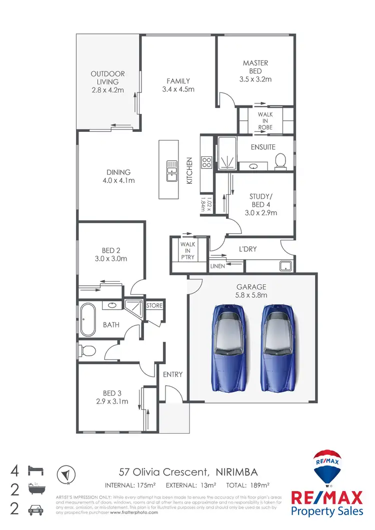 Floorplan of Homely house listing, 57 Olivia Crescent, Nirimba QLD 4551