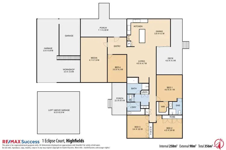 Floorplan of Homely house listing, 1 Eclipse Court, Highfields QLD 4352