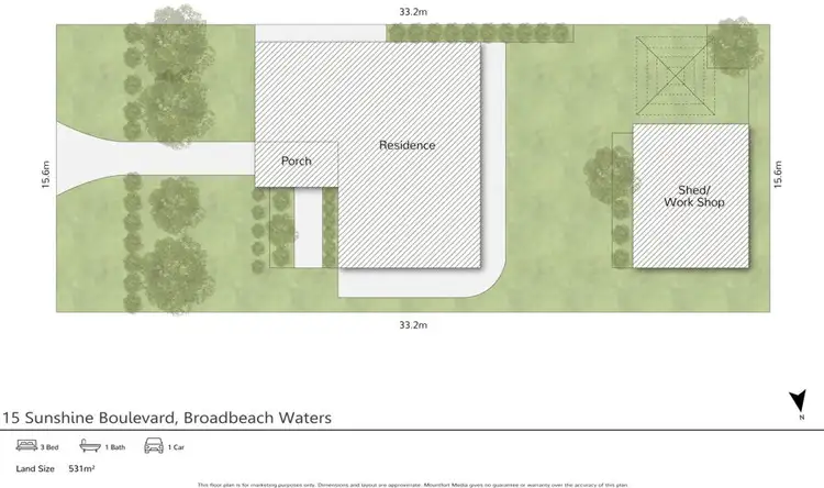 Floorplan of Homely house listing, 15 Sunshine Boulevard, Broadbeach Waters QLD 4218