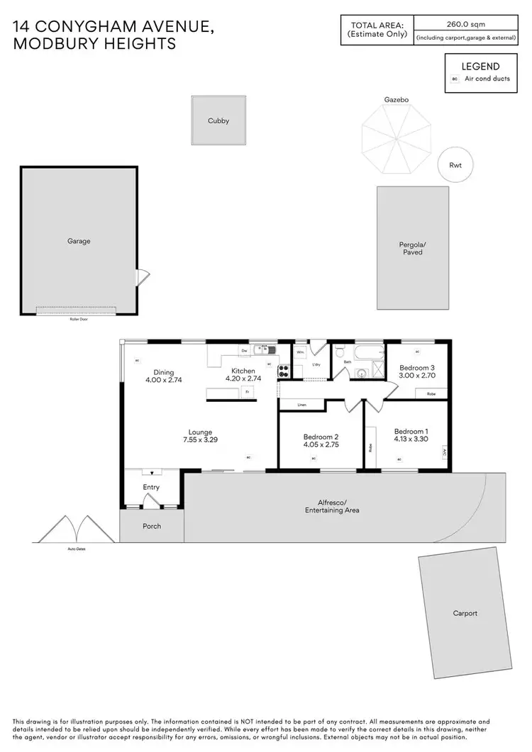 Floorplan of Homely house listing, 14 Conyngham Ave, Modbury Heights SA 5092