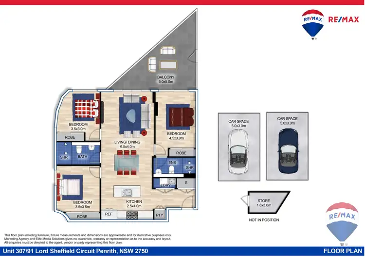 Floorplan of Homely apartment listing, 307/91 LORD SHEFFIELD CIRCUIT, Penrith NSW 2750