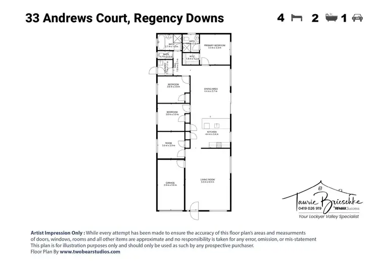 Floorplan of Homely house listing, 33 Andrews Court, Regency Downs QLD 4341