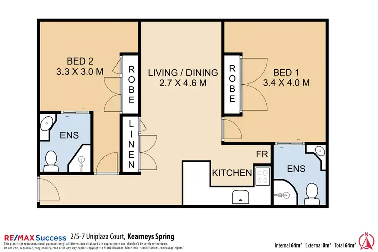 Floorplan of Homely unit listing, 2/5-7 Uniplaza Court, Kearneys Spring QLD 4350