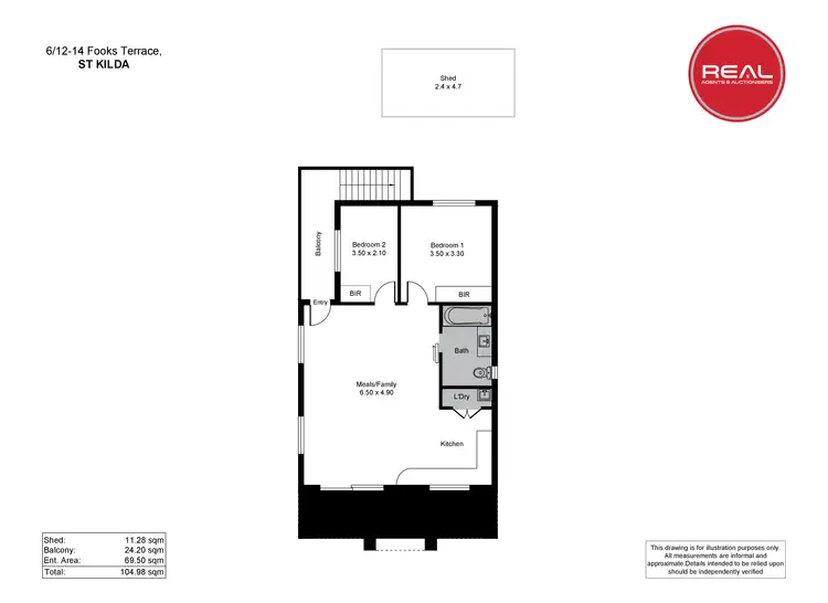 Floorplan of Homely unit listing, 6/12-14 Fooks Terrace, St Kilda SA 5110
