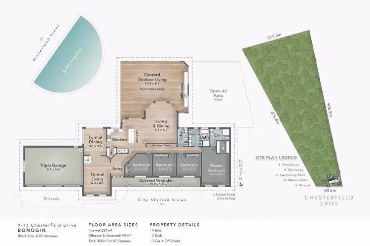 Floorplan of Homely rural property listing, 9-13 CHESTERFIELD DRIVE, Bonogin QLD 4213