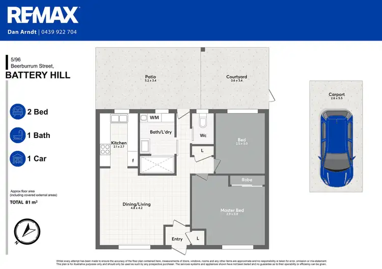 Floorplan of Homely unit listing, 5/96 Beerburrum Street, Battery Hill QLD 4551