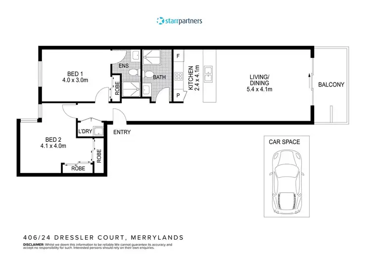 Floorplan of Homely unit listing, 406/24 Dressler Court, Merrylands NSW 2160