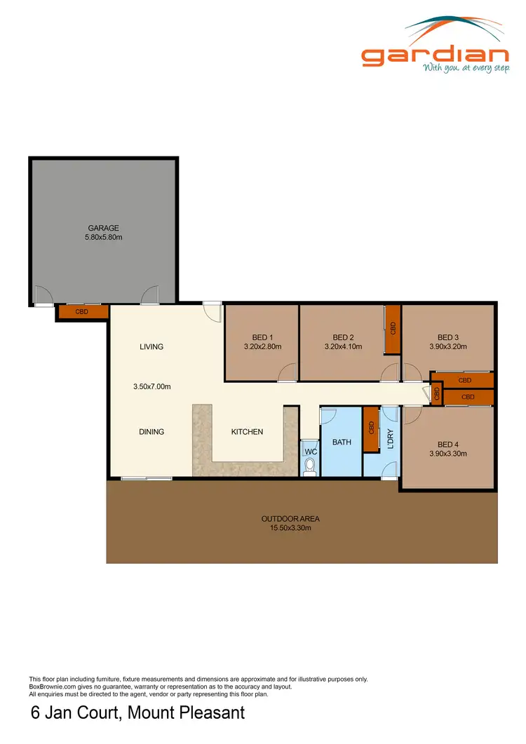 Floorplan of Homely house listing, 6 Jan Court, Mount Pleasant QLD 4740