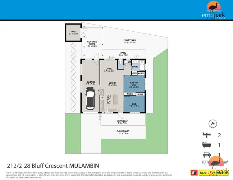 Floorplan of Homely villa listing, 212/2-28 Bluff Crescent, Mulambin QLD 4703