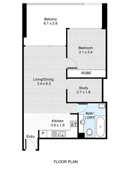 Floorplan of Homely apartment listing, 3906/70 Mary Street, Brisbane City QLD 4000