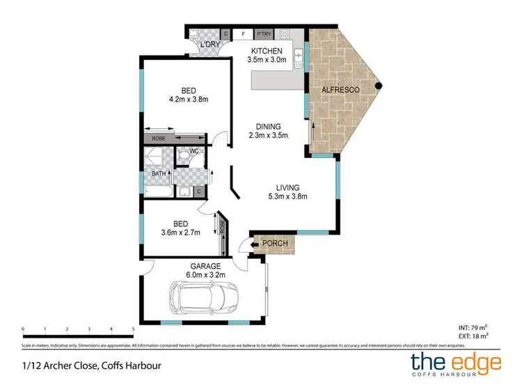 Floorplan of Homely villa listing, 1/12 Archer Close, Coffs Harbour NSW 2450