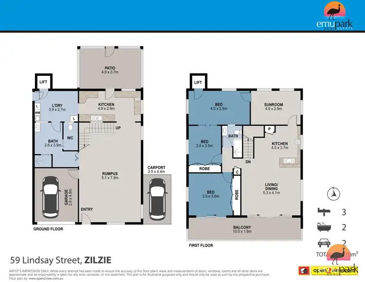 Floorplan of Homely house listing, 59 Lindsay Street, Zilzie QLD 4710