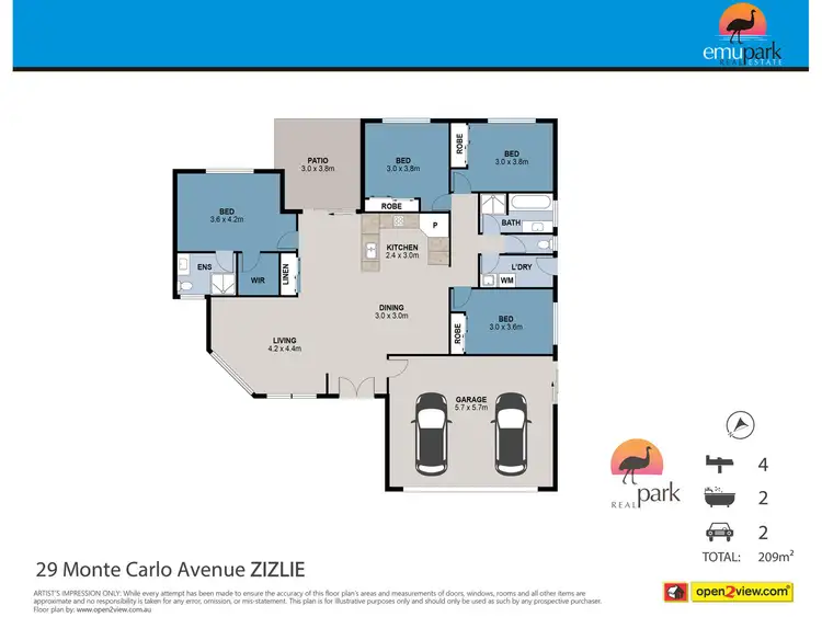 Floorplan of Homely house listing, 29 Monte Carlo Avenue, Zilzie QLD 4710