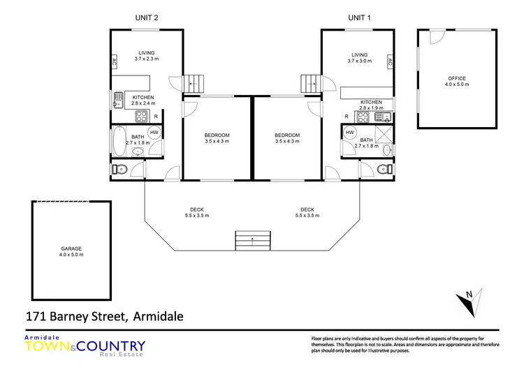 Floorplan of Homely semi-detached listing, Unit 1&2 at 171 Barney Street, Armidale NSW 2350