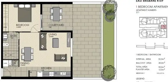 Floorplan of Homely apartment listing, Unit 211 45 Wellington Road, East Brisbane QLD 4169