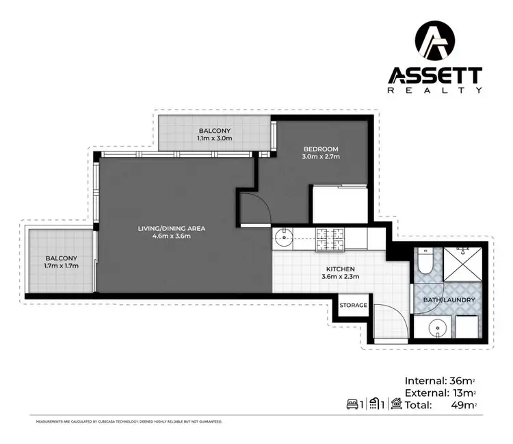 Floorplan of Homely apartment listing, 2804/127 Charlotte Street, Brisbane City QLD 4000