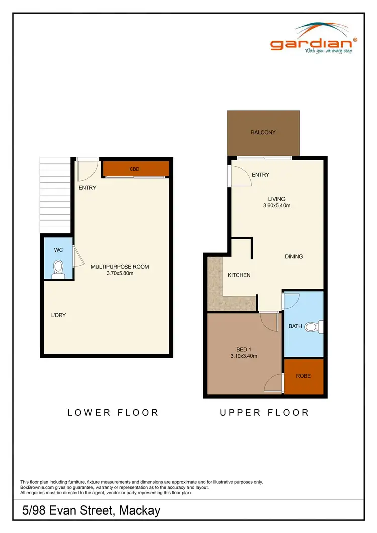 Floorplan of Homely unit listing, 5/98 Evan Street, Mackay QLD 4740