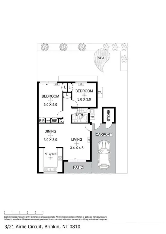 Floorplan of Homely unit listing, 3/21 Airlie Circuit, Brinkin NT 810