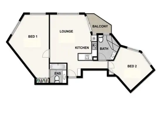 Floorplan of Homely apartment listing, 2304 / 570 Queen Street, Brisbane City QLD 4000
