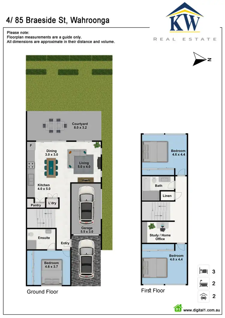 Floorplan of Homely townhouse listing, 4/85 Braeside Street, Wahroonga NSW 2076
