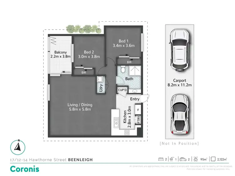 Floorplan of Homely unit listing, 17/12-14 Hawthorne Street, Beenleigh QLD 4207